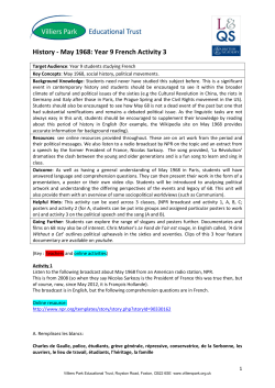 History - May 1968: Year 9 French Activity 3