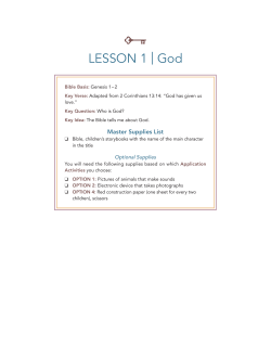 LESSON 1 | God - Believe the Story