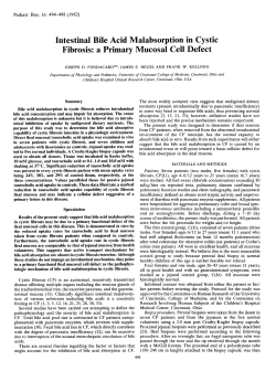 Intestinal Bile Acid Malabsorption in Cystic Fibrosis: a