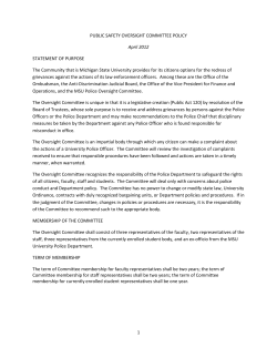 Police Oversight Committee Policy - MSU Police
