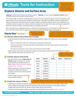 Tools for Instruction - Explore Volume and Surface Area