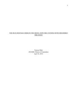 1 THE IRAN HOSTAGE CRISIS IN THE MEDIA