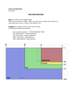 DIGITAL FOUNDATIONS Kurt Ralske BASIC VIDEO DEFINITIONS