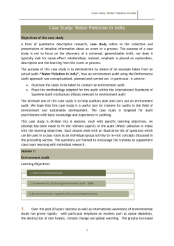Case study: Water Pollution in India - iCED