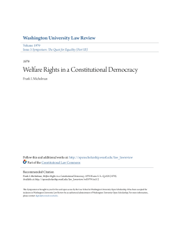 Welfare Rights in a Constitutional Democracy
