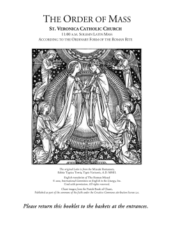 the order of mass - St. Veronica Catholic Church