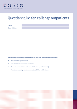 Questionnaire for epilepsy outpatients