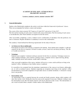 ACADEMY OF FINE ARTS - ST&Auml;DELSCHULE