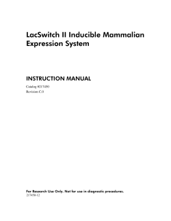 LacSwitch II Inducible Mammalian Expression System