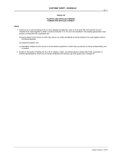 CUSTOMS TARIFF
