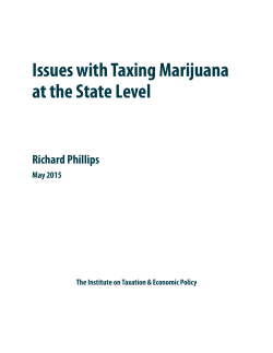 Issues with taxing marijuana - Institute on Taxation and Economic