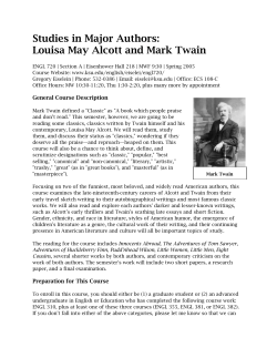 Studies in Major Authors: Louisa May Alcott and Mark Twain