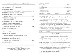 Current Bulletin - Rosedale Reformed Bible Church