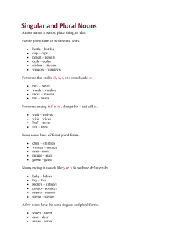 Singular and Plural Nouns