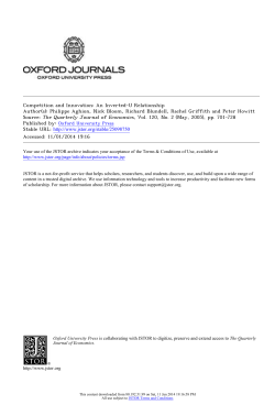 Competition and Innovation: An Inverted-U Relationship