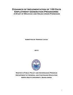 Dynamics of Implementation of 100 Days - mppg