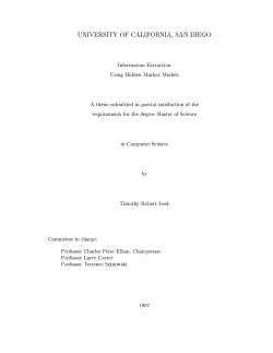 Information Extraction Using Hidden Markov Models.