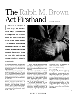 The Act Firsthand - League of California Cities