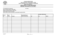 Annual Report of Stored Merchandise - Inventory Log