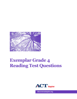 Grade 4 Reading - ACT Aspire Landing Page