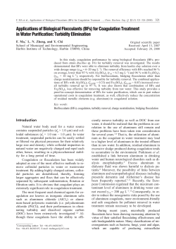 Applications of Biological Flocculants (BFs) for Coagulation