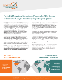 PorzioCS Regulatory Compliance Program for U.S. Bureau of