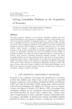 Solving Learnability Problems in the Acquisition