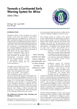 Towards a Continental Early Warning System for Africa
