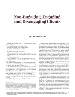 Non-Engaging, Engaging, and Disengaging Clients