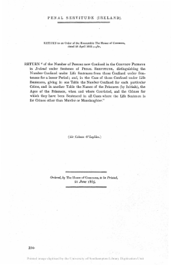 PENAL SERV I TUDE (IRELAND). in I relo.nd under Sentence of