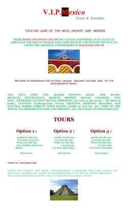 TOURS Option 1 - Hotel Hacienda Mérida
