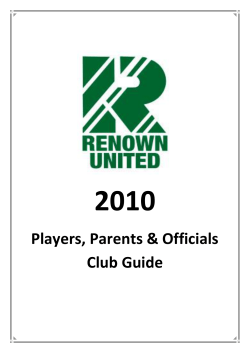 Renown United Player, Parent and Official Club Guide