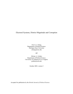 Electoral Systems, District Magnitude and Corruption