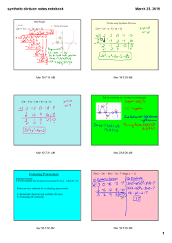 Mar 23 synthetic division