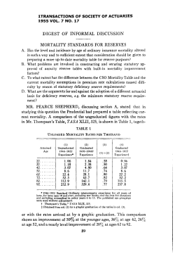 Mortality Standards for Reserves