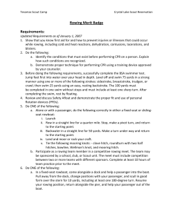 Rowing Merit Badge Requirements - Crystal Lake Scout Reservation