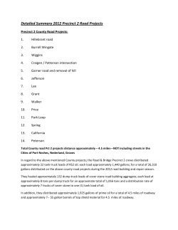 Detailed Summary 2012 Precinct 2 Road Projects