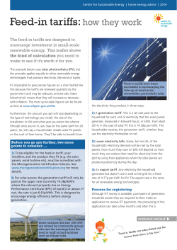 Feed-in tariffs: how they work - Centre for Sustainable Energy