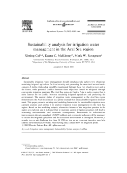 Sustainability analysis for irrigation water management in the Aral