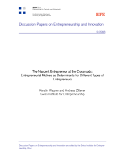 Discussion Papers on Entrepreneurship and Innovation
