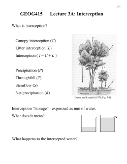 Lecture 3: Interception