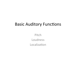 Basic Auditory Phenomena Notes