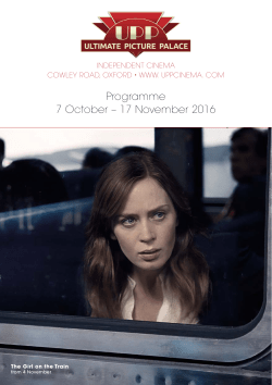 Programme 7 October – 17 November 2016
