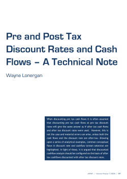 pre and post Tax discount rates and cash flows