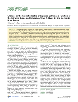 Changes in the Aromatic Profile of Espresso Coffee as a Function of
