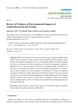 Review of Evidence of Environmental Impacts of Animal Research