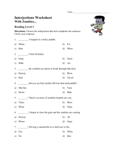 Interjections Worksheet With Zombies