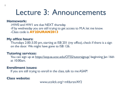 Lecture 3: Announcements