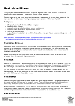 Heat related Illness - Health conditions directory