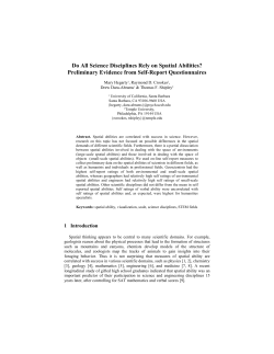 Do All Science Disciplines Rely on Spatial Abilities? Preliminary